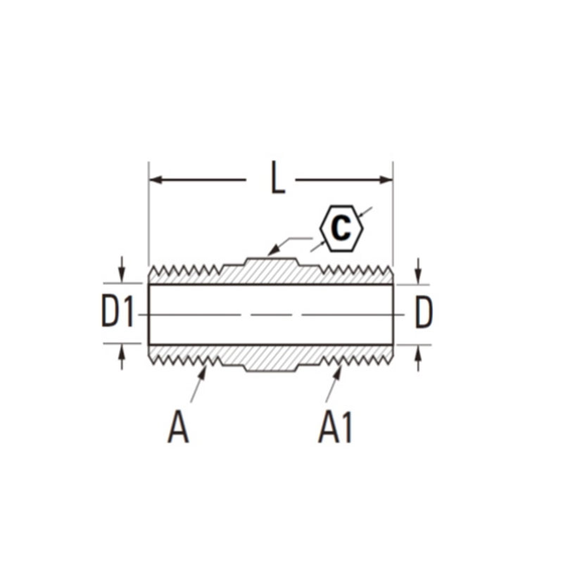 S.A.E pipe fittings Nipple Reducing Hex Nipple [Ref.SAE NO.130137]